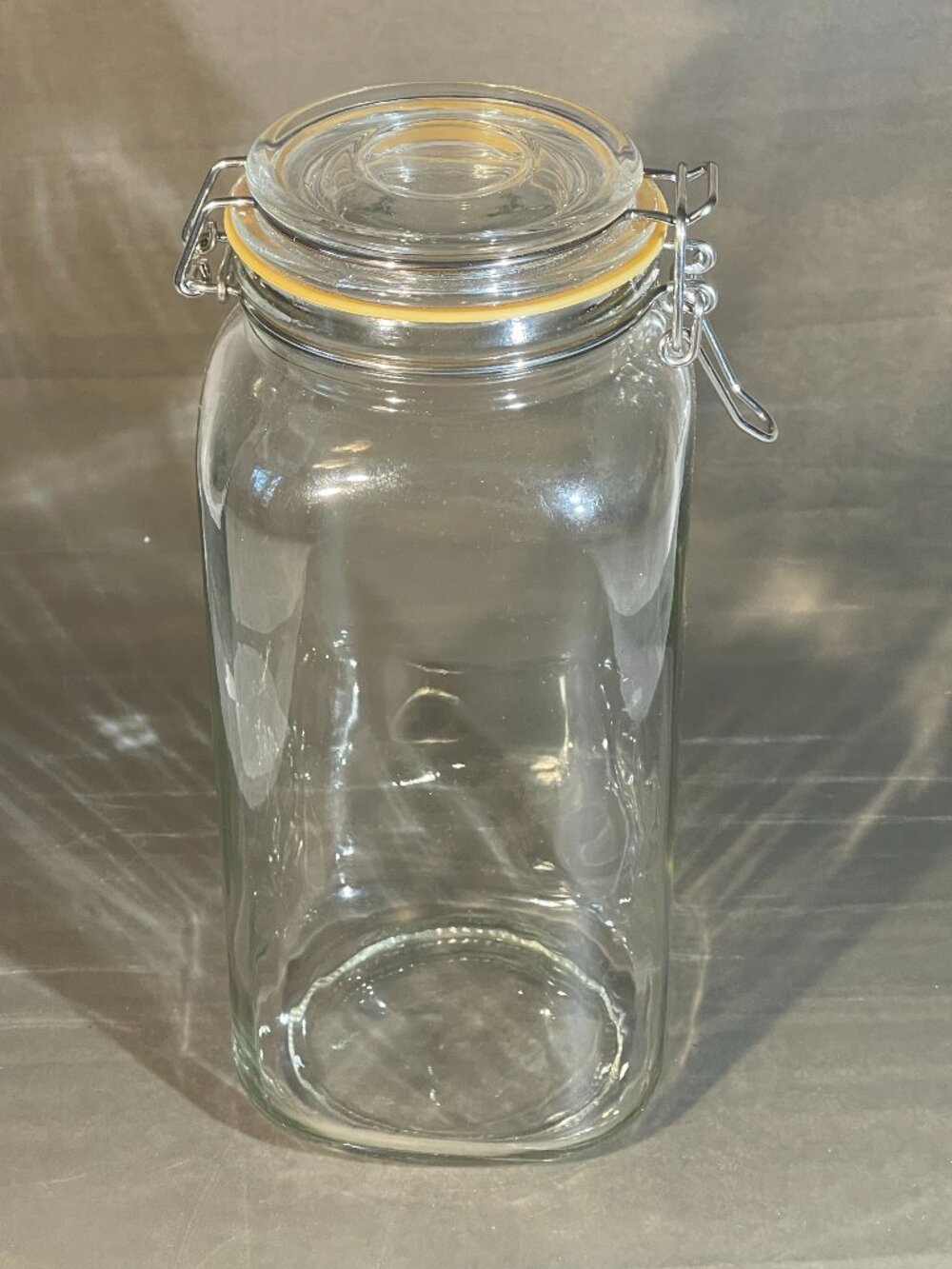 Clear Glass Canister/Storage Jar with Wire Bale Locking Lid 10.25" Tall (791)